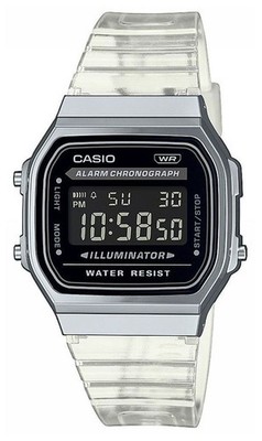 Casio Vintage Transparenter 36-Mm-Harzband-Illuminator A168XES-1BEF Uhr