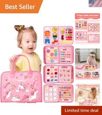 Montessori Toddler Busy Board - 8-Page Pink U...