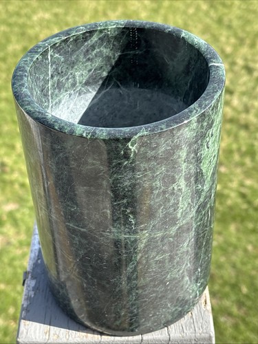 Vintage Green Marble Wine Chiller Utensil Holder 7 in. - Picture 2 of 9