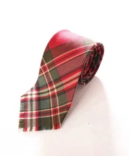 $125 POLO RALPH LAUREN -Wool Fringe *Made in Italy* Plaid - 3" Tie