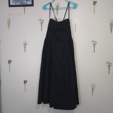 Shein Curve Black Corset Style Midi Dress with Crossback Straps 2XL