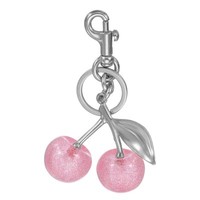 Kirsch-SchlüSselanhäNger TaschenanhäNger Mit SchlüSselring Clip, Rosarot-Silber