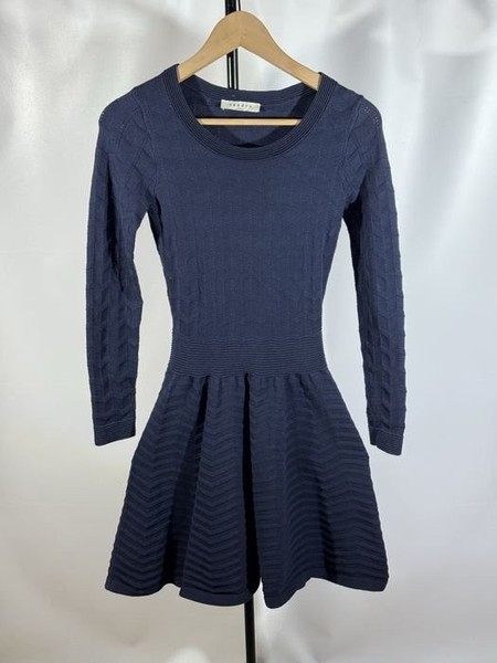 Women Massimo Dutti Dress Navy Cotton 36