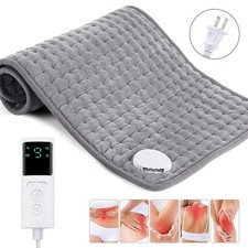 Electric Heating Pad For Back Pain Cramps Relief 12"x24" 9 Level Auto Shut Off