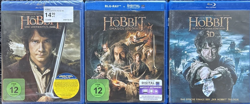 Der Hobbit 1-3 (Blu-Ray Komplettset) 2012-2014 - Martin Freeman - Blu-Ray 3D 2D - Bild 1 von 1