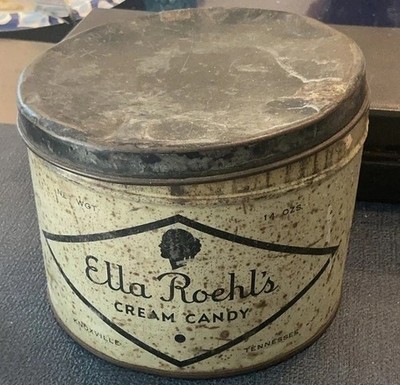 Ella Roehl's Cream Candy Tin Knoxville TN Ad Collectible