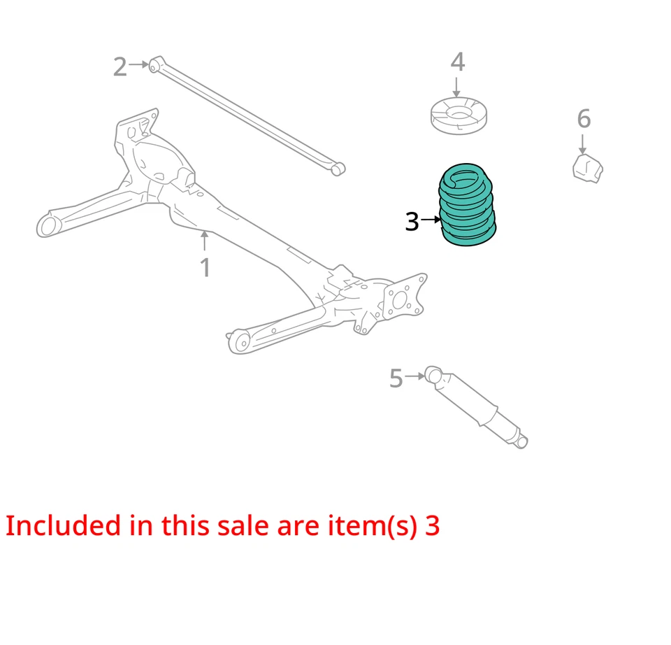 Задняя пружина катушки пассажирская 2004-2007 Ford Freestar - оригинальная QR1OK - Изображение 2 из 3