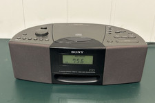 Sony ICF-CD803 CD Clock Radio Mega Bass Alarm Made in Japan READ NEEDS WORK