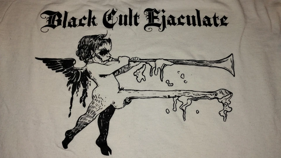 Camisa Profanatica Blanca Negra Culto Eyaculada 2XL 2024 Tour Camisa Diseño USBM Foto 4 de 4