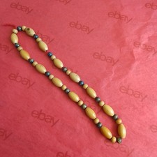 Strand African Kenya Bone Beads, Brown 25mm, Beige 10mm, 2-5mm Hole, Hand Carved