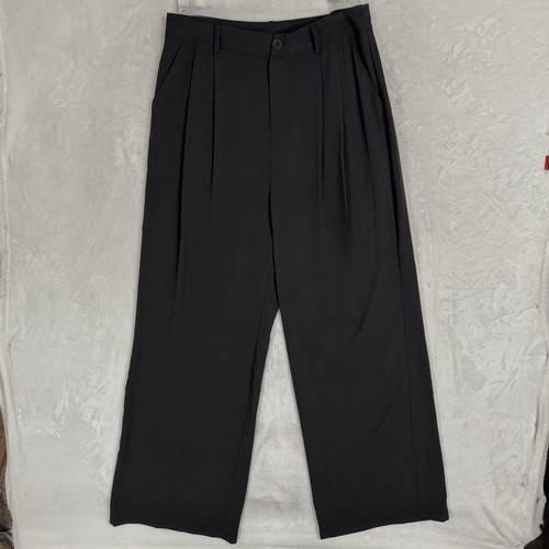 Annie Wear Wide Leg Pleated Trousers Size L High Waist Dress Pants Lightweight