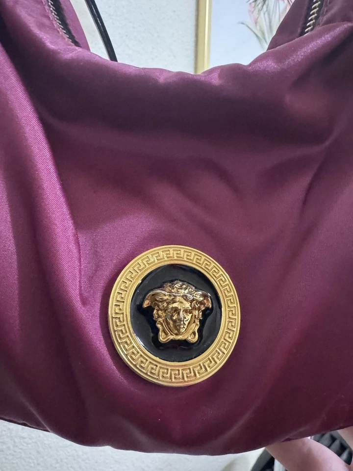 Versace Pequeño Dalia Nylon Tela Medusa Colgante Bandolera Bolso de Hombro Foto 4 de 4