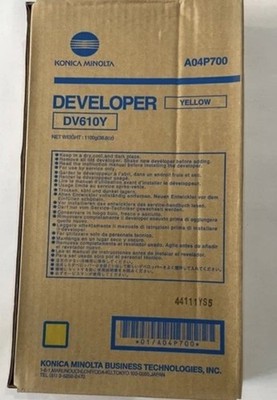Genuine Konica Minolta DV610Y (A04P700) Yellow Developer - Factory Sealed