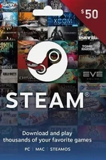 Steam Gift Card Pc Prepaid Giftcard Game Card Game Gift Card $50