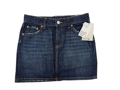 H&M Mädchen Jeansrock mit Used-Details dunkles Denimblau Gr. 158