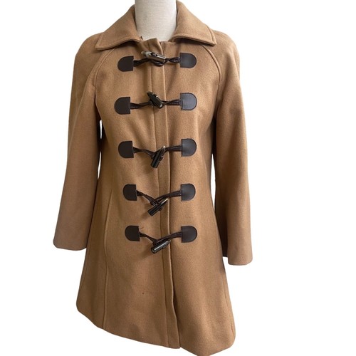 Elevenses anthropologie Women Camel Toggle Coat Wool Blend Sz 0 coat wool blend