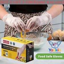 100 Clear Vinyl PVC Food Service Disposable Gloves Powder Free Buy 2 Get 2 Free