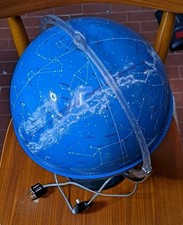 Mappamondo Globo GdP Luce Costellazioni Stelle Zodiaco DeAgostini Italy Vintage