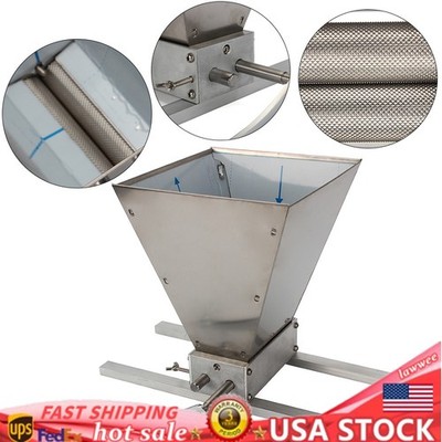 Manual Grain Mill Wheat Grinder Oat Feed Grinding Machine w/ 2 Rollers Stainless