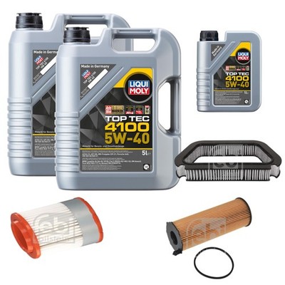FEBI Inspektionspaket 11L LIQUI MOLY Top Tec 4100 5W-40 für Audi A8 4E_ 3.0 TDI
