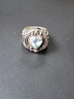 VTG Sterling Silver 925 Heart-shaped Blue Topaz Ring Unbranded Sz 6.25