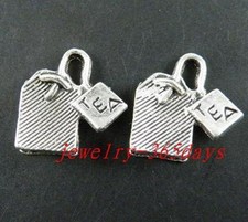 40pcs Tibetan Silver "tea" Charms 15x15x5mm 8210