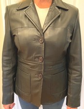 Bn & Unworn: Helium Leather Jacket 3-button Fastening Patch Pockets Size 14