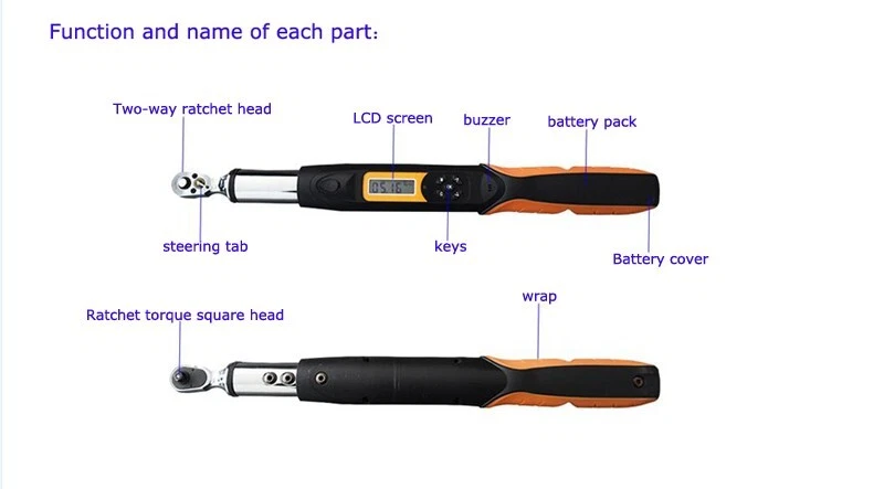 3/8inches handheld Digital Torque Wrench Data Maximum 135N Electronic Spanner - Image 4 of 4