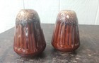 Vintage Monmouth Brown Drip Pottery Tapered Salt & Pepper Shakers — photo 5