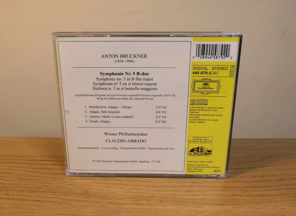 Bruckner Symphony no. 5 Claudio Abbado Deutsche Grammophon CD *LIKE NEW* - Image 2 of 4