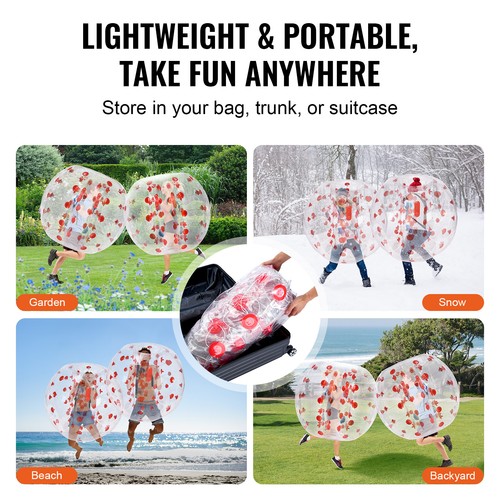 VEVOR 1,2m Bumper Ball Bubble Soccer Zorb Aufblasbarer Stoßball Rote Punkte - Bild 6 von 12