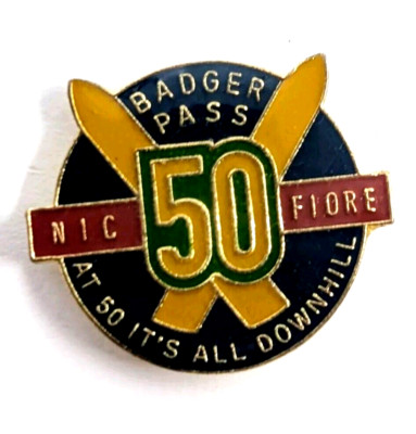 VTG Badger Pass Yosemite Nick Fiore 50 Years Ski Instructor Enamel Pin Souvenir