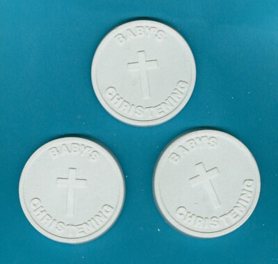 Baby's Christening with cross plaster of Paris painting project. Set of 6!