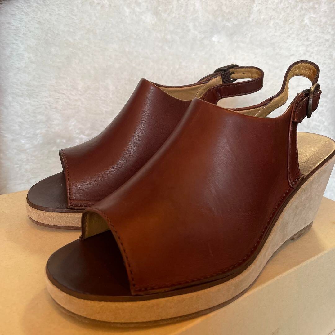 A.P.C. sandale compensee basse サイズ37 A.P.C. sandale compensee basse shoes Brown Leather Size