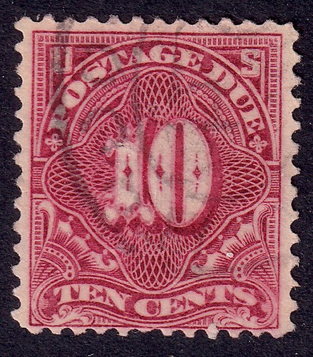 US Scott J49, 1910 Postage Due, 10c deep claret, FINE USED