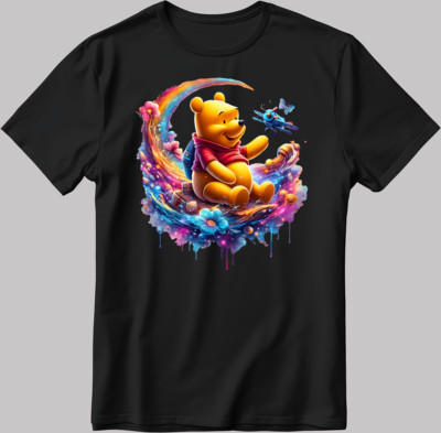 Winnie the Puuh Bear Charaktere kurzärmelig weiß-schwarz Herren/Frauen C520