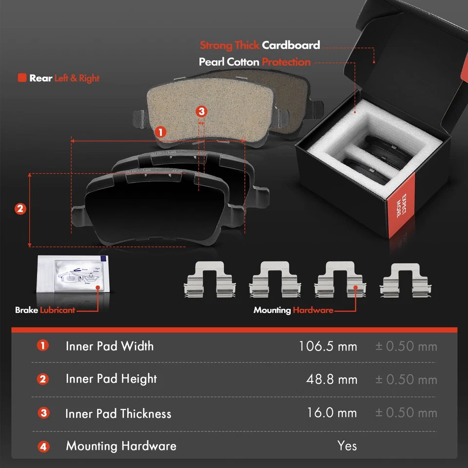 Rotores de freno traseros perforados y pastillas de freno de cerámica para Volvo S60 2011-2018 S80 V70 Foto 3 de 4