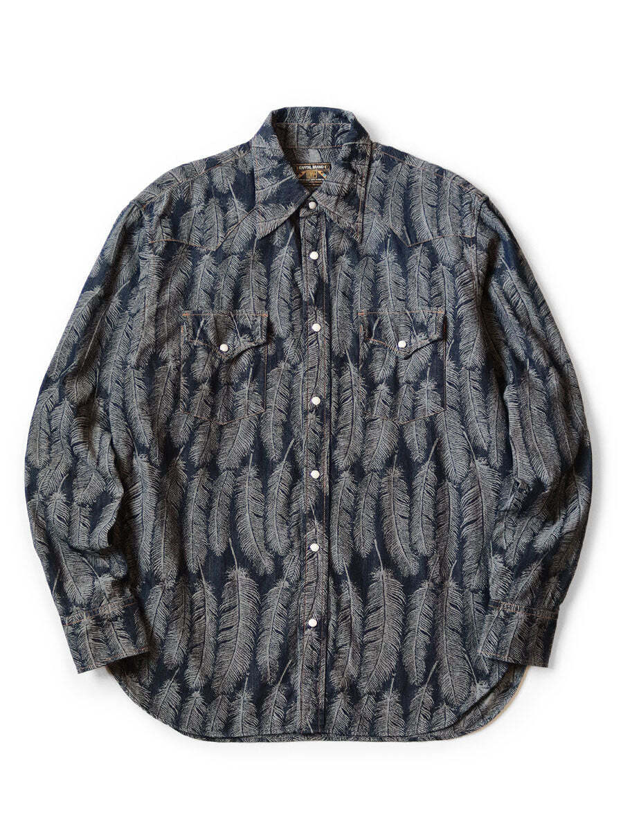 Kapital 5oz Magpie Denim Husky Western Shirt (long sleeve) (Time
