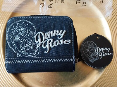 Very Rare Denny Rose Jeans Wallet Black High 11cm Wide 13cm 80s 