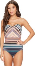 JETS Women's Spectrum Bandeau One-Piece Swimsuit L26320 Size US 8