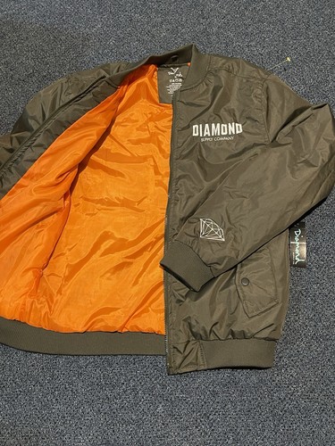 Diamond Supply Co Lined Green Thick Men’s Jacket Size Medium - Picture 2 of 7