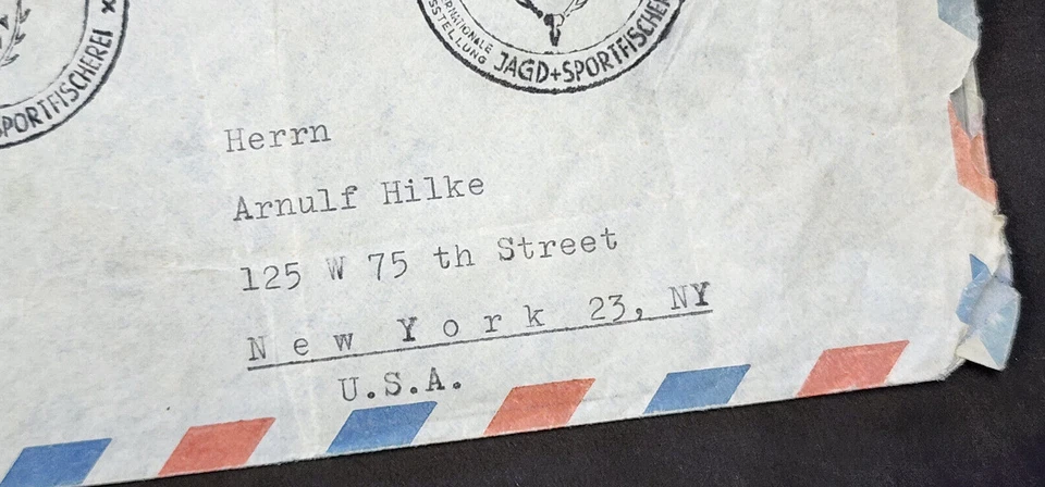 Alemania Registrada Postal Cubierta Estampillas Alemanas + Viñeta CAZA PESCA Assoc. Foto 4 de 4