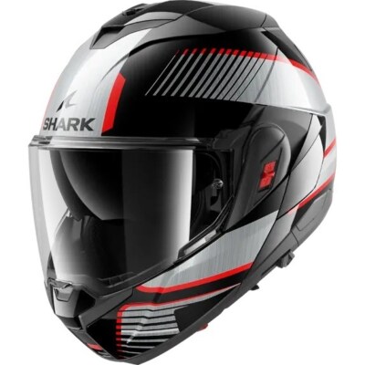 SHARK Systemhelm Über-Klapphelm OXO SIKTER schwarz-chrom-rot - Größe wählbar