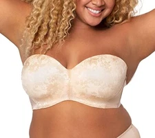 Curvy Couture BOMBSHELL NUDE Sensation 7-Way Uplift Bra, US 40C, UK 40C
