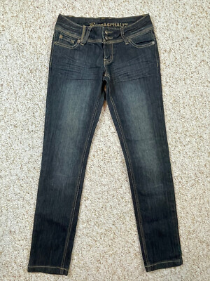 Blue Asphalt Juniors Skinny Low Rise Stretch Denim Jeans size