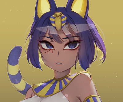Anime animal crossing ankha girls cat girl tail simple Playmat Gaming Mat Desk