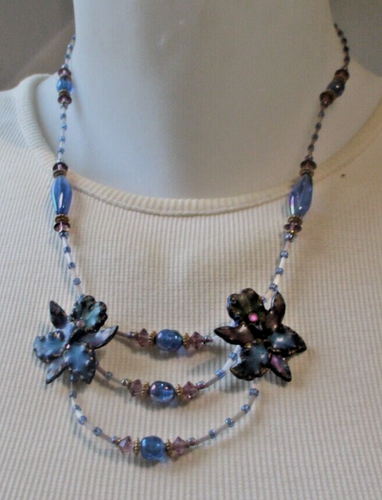 Pendentif en émaux bleu et blanc – Poudre de Bijoux