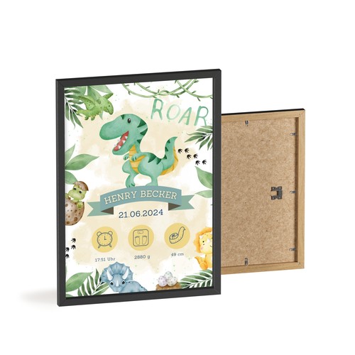 Poster Nascita Personalizzato - Dinosauro Sogno - Foto 7 di 13
