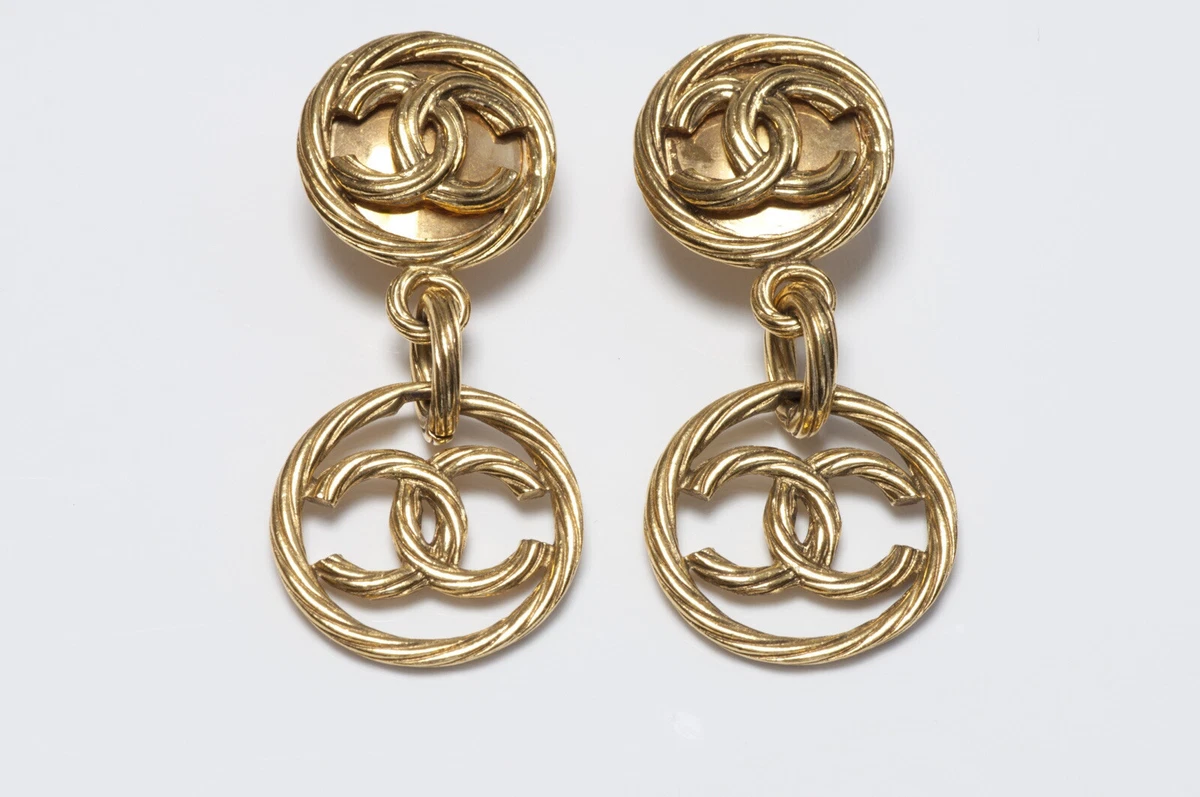 Chanel Gold CC Logo Drop Earrings, 1995, Fashion | Clip-On | Drop Earrings, Vintage Jewelry (Like New)