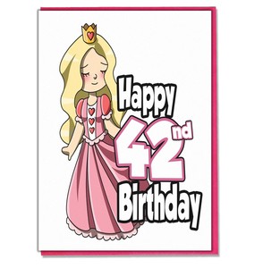 Principessa 42nd Compleanno Scheda Figlia Nipote Amico Mamma Moglie Fidanzata Ebay
